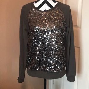 Olive green sequin top